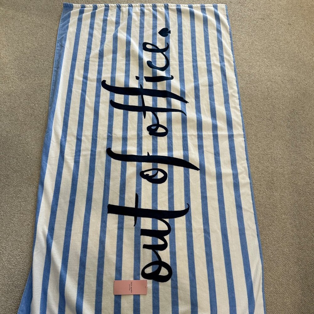 Kate Spade Out of Office Beach Towel | Blue and White